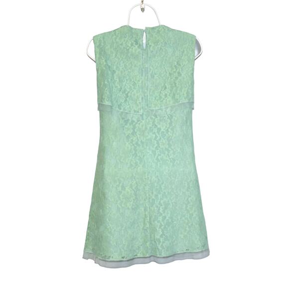 A8 NWT BCBG MAXAZRIA Amelie Lt Aqua Lace Flounce Layer Top Dress Size XXS $230 - Picture 5 of 8